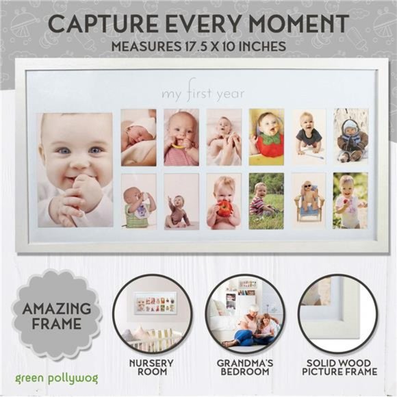 Baby's First Year Frame | 12 Month Picture Frame | Milestone Photo Frame - Picture 2 of 6